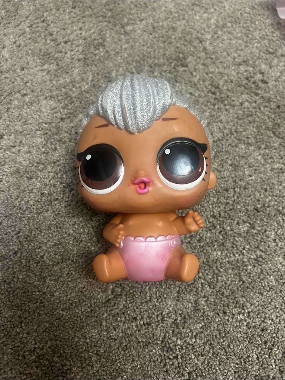 L.O.L. Surprise! Baby Doll with Silver Hair and Pink Diaper